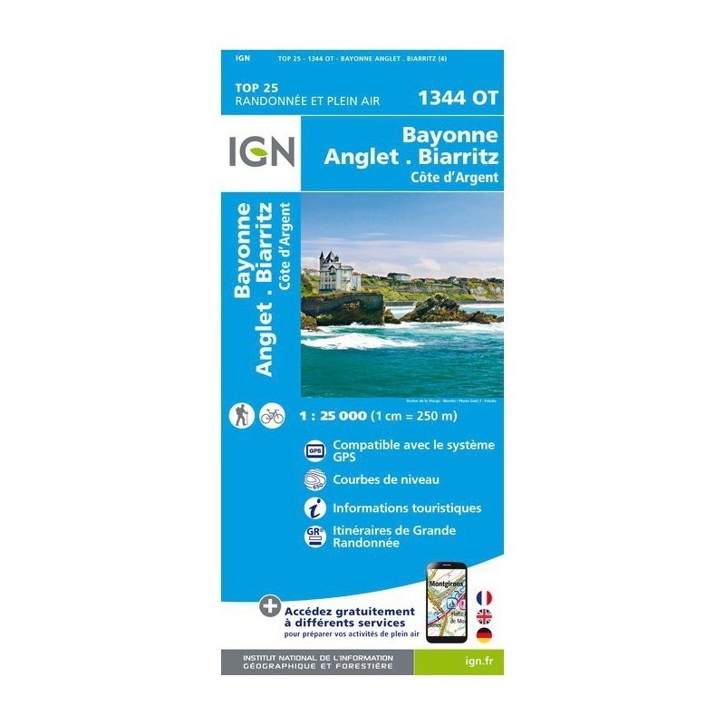 Carte 1344OT Bayonne-Anglet-Biarritz