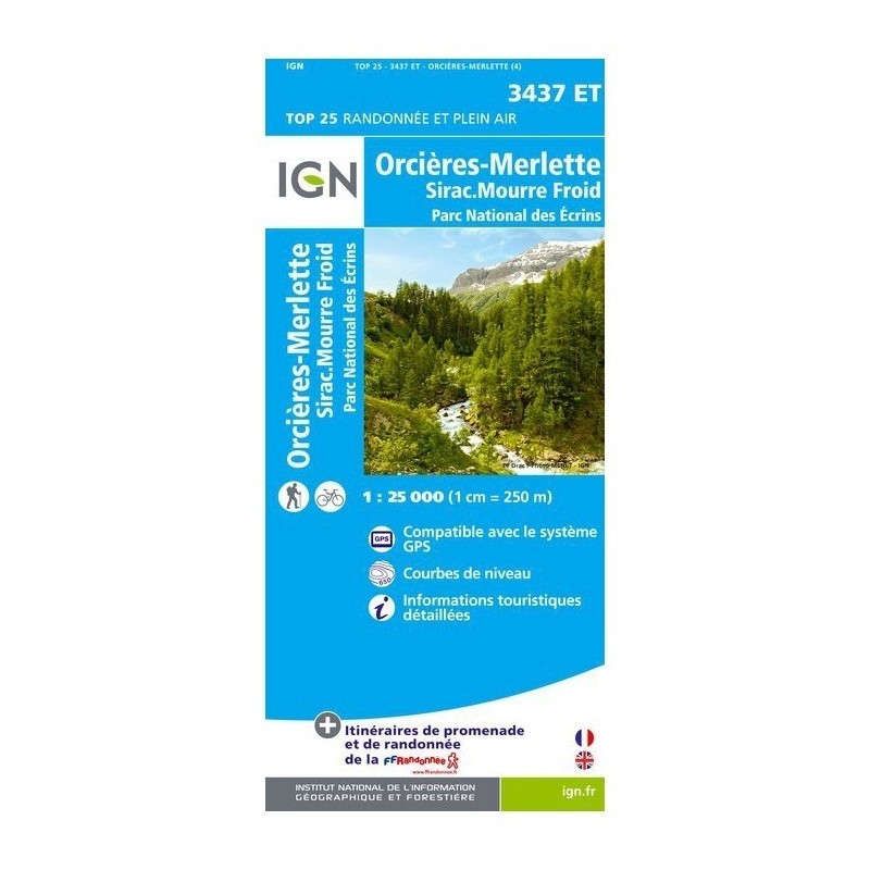 Carte 3437ET Orcieres-Merlette