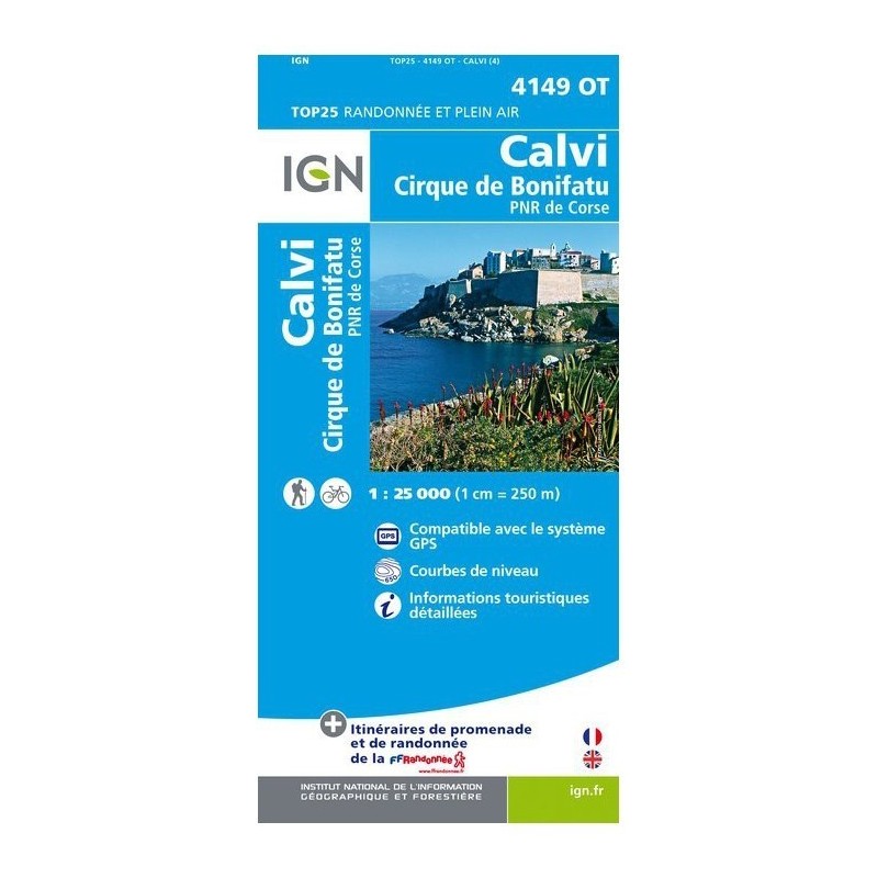 Carte 4149OT Calvi/Cirque De Bonifatu