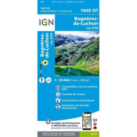 Carte 1848OT Bagneres-De-Luchon / Lac d'Oô (GPS)