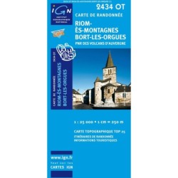 Carte De Randonnee Riom Es Montagnes/Bort-Les-Orgues 1/25000