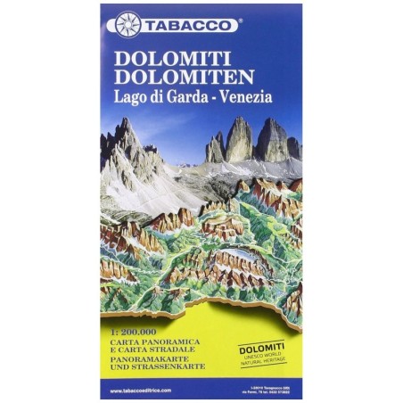 Carte des Dolomites, lac de Garde et Venise