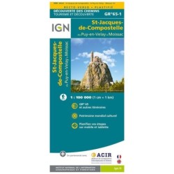 Carte IGN 89020 St Jacques de Compostelle : du Puy en Velay à Moissac - Plastifié