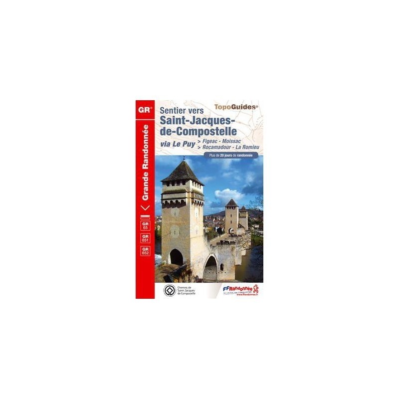 Carte De Randonnee Gr65/Gr652 - Sentier Vers St Jacques De Compostelle : Figeac - Moissac