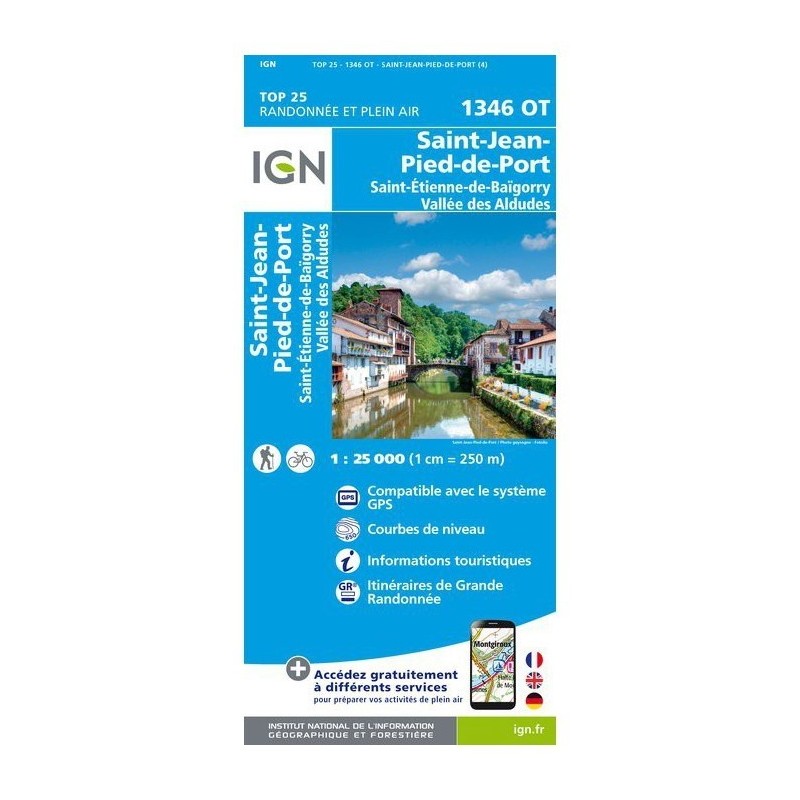 Carte 1346OT Saint Jean Pied de Port/Saint Etienne de Baigorry/Vallee des aldudes