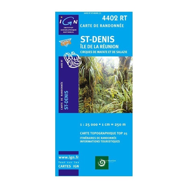 Carte de randonnée 4402RT - Saint Denis Cirques de Mafate et de Salazie - Ile de la Réunion