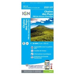 2531ET - Chaîne des puys - PNR des volcans d'auvergne