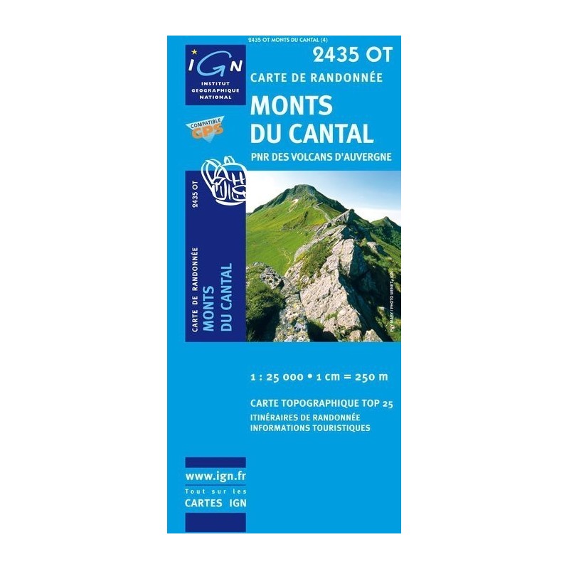 Carte 2435 OT - Monts-Du-Cantal/PNR Des Volcans D'Auvergne (GPS)