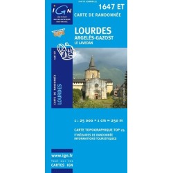 Carte 1647ET Lourdes / Argelès-Gazost / Le Lavedan (GPS)