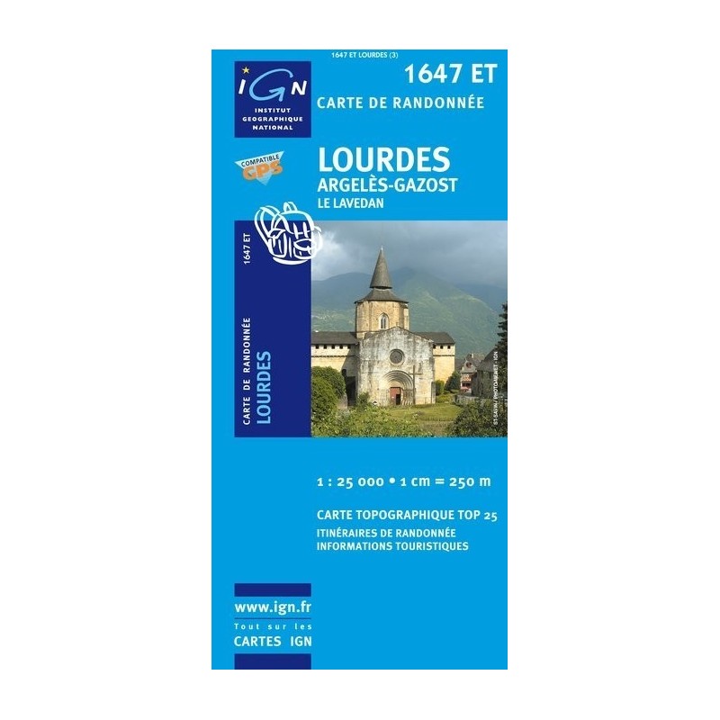 Carte 1647ET Lourdes / Argelès-Gazost / Le Lavedan (GPS)