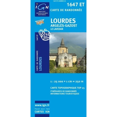 Carte 1647ET Lourdes / Argelès-Gazost / Le Lavedan (GPS)